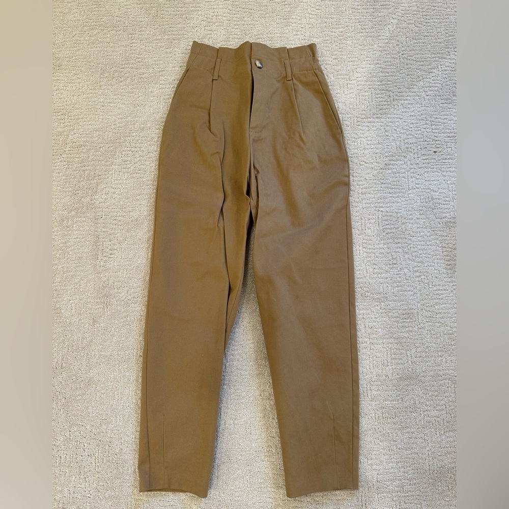 Zara paper bag, khaki pants